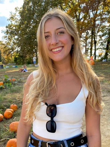Lauren Goldberg at a pumpkin patch