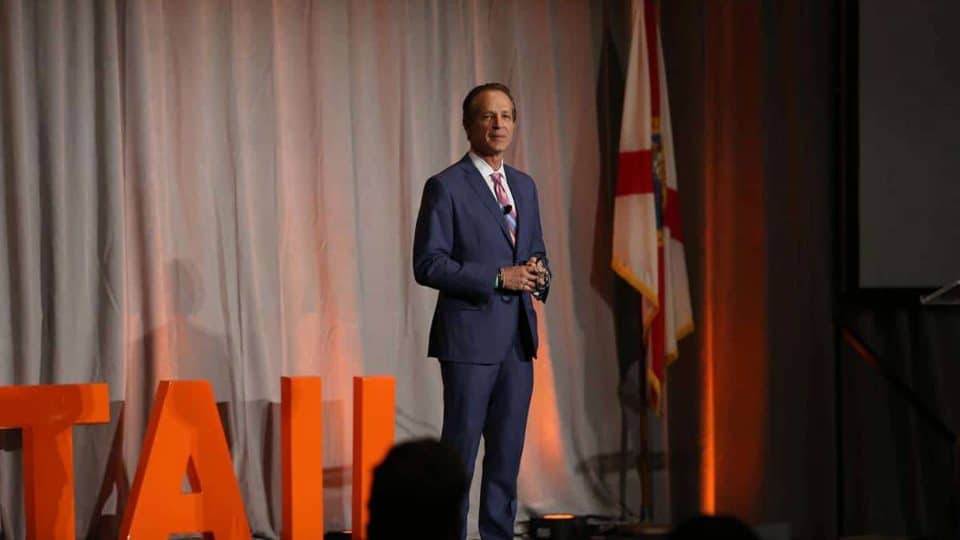 Steve Knopik, Fisher School and UF Beta Alpha Psi alumnus and Chairman & CEO of Bealls speaks at a TEDx event