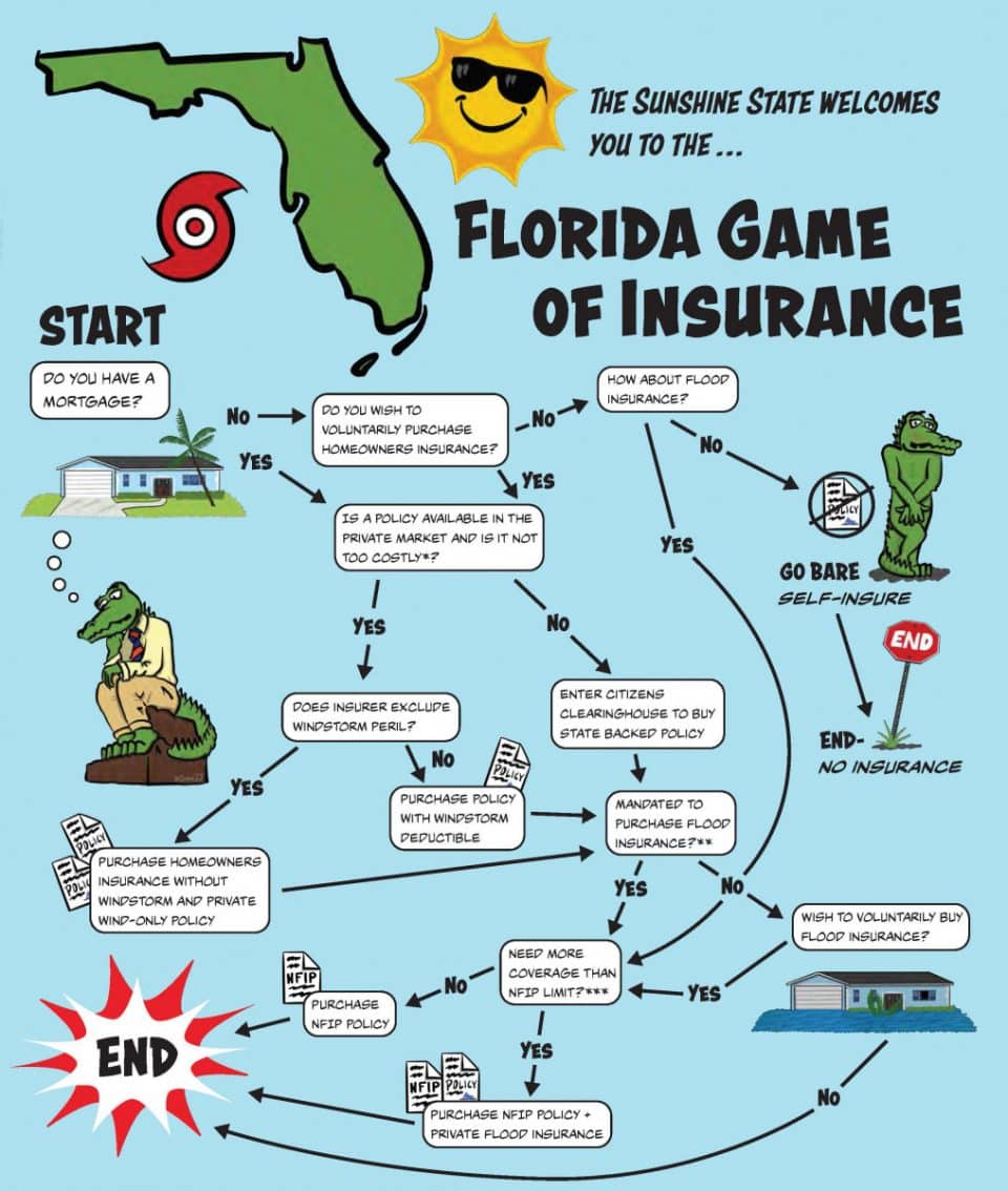 The Sunshine State welcomes you to the... Florida Game of Insurance: flowchart graphic description linked below image