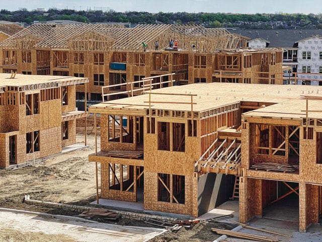 Several apartment buildings under construction