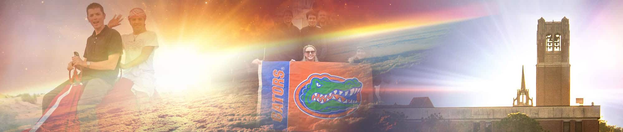 Collage of Global Gators and Century Tower