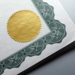 Gold seal on a certificate
