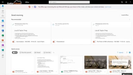 Screen capture: GatorCloud OneDrive
