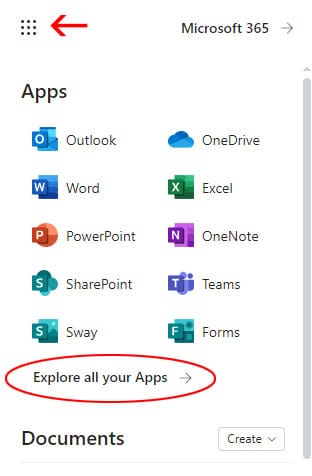 Screen capture: GatorCloud Apps with Explore all your Apps circled