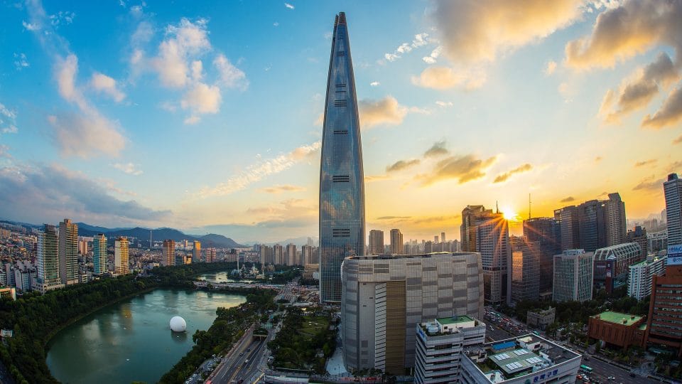 The Lotte World Tower in Seoul, South Korea
